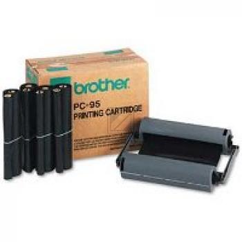 Brother Mehrfachkassette + 4 Thermo-Transfer-Rollen 4 x schwarz (PC-95)