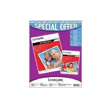 Lexmark Fotopapier DIN A4, Premium Papier 10cm x 15cm weiß 20 Seiten DIN A4 (0080D1903)