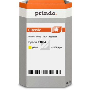 Prindo Tintenpatrone (Classic) gelb (PRIET1804) ersetzt T1804