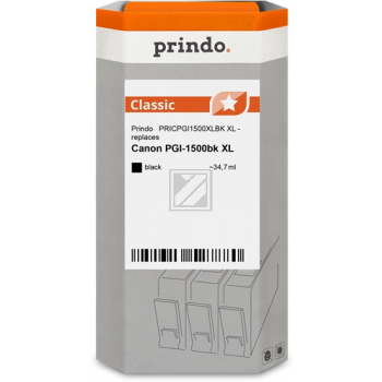 Prindo Tintenpatrone schwarz HC (PRICPGI1500XLBK) ersetzt PGI-1500XLBK