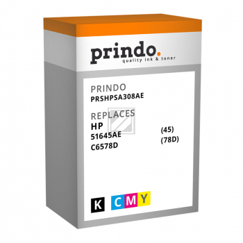 Prindo Tintendruckkopf cyan/gelb/magenta, schwarz (PRSHPSA308AE) ersetzt 45