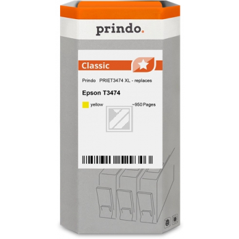 Prindo Tintenpatrone (Classic) gelb HC (PRIET3474) ersetzt T3474