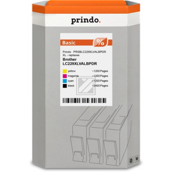 Prindo Tintenpatrone (Basic) gelb, magenta, schwarz, cyan HC (PRSBLC229XLVALBPDR) ersetzt LC-229XLVALBPDR