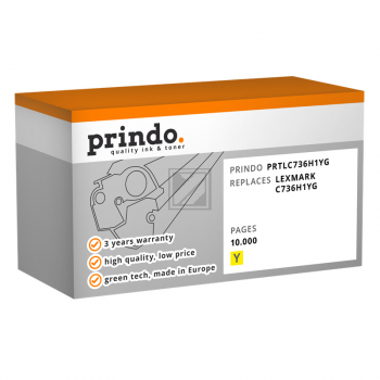 Prindo Toner-Kartusche gelb HC (PRTLC736H1YG) ersetzt C736H1YG