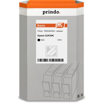 Prindo Tintenpatrone (Basic) schwarz (PRIES020403) ersetzt SJIC6(K)