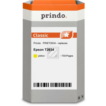 Prindo Tintenpatrone (Classic) gelb HC (PRIET2634) ersetzt T2634