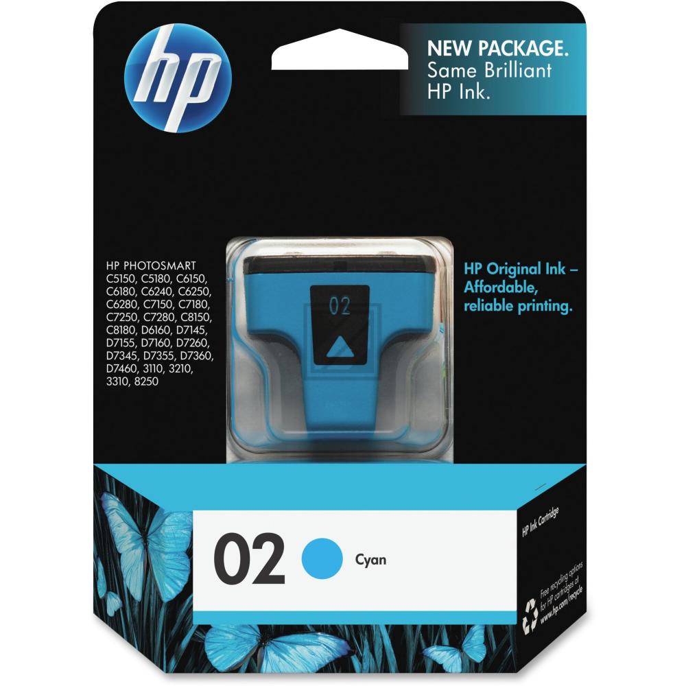 HP Tintenpatrone cyan (C8771WN#140, 02)