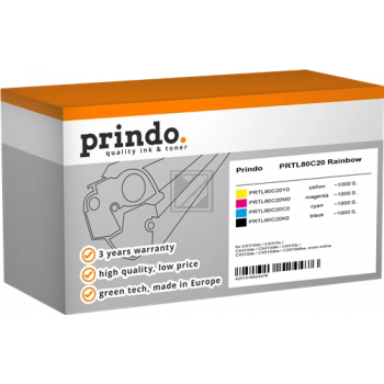 Prindo Toner-Kit gelb, magenta, schwarz, cyan (PRTL80C20 Rainbow) ersetzt 802K, 802C, 802M, 802Y