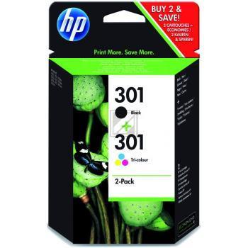 HP Tintendruckkopf cyan/gelb/magenta, schwarz (CR340EE#301, 2 x 301)