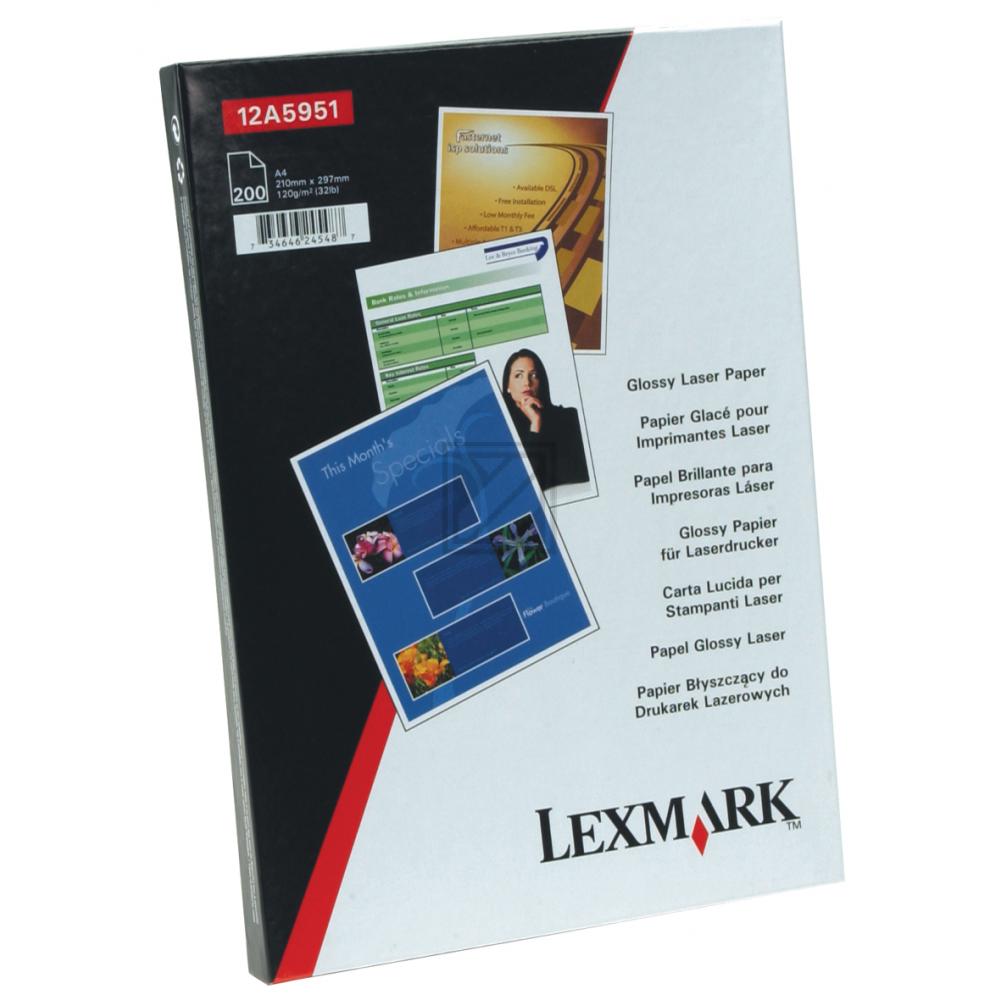 Lexmark Glossy Paper DIN A4 weiß 200 Seiten DIN A4 (0012A5951)