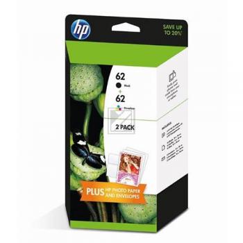 HP Tintendruckkopf + Papier 10 Seiten cyan/gelb/magenta, schwarz (J3M80AE, 2 x 62)