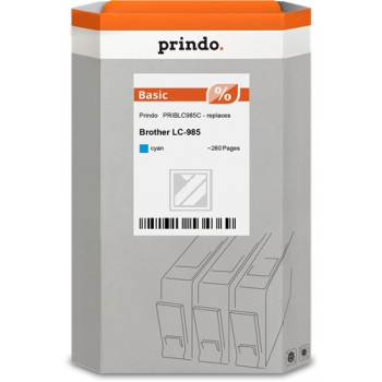Prindo Tintenpatrone (Basic) cyan (PRIBLC985C) ersetzt LC-985C