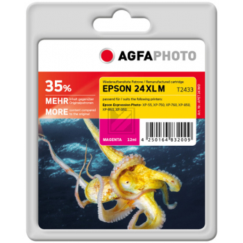 Agfaphoto Tintenpatrone magenta HC (APET243MD) ersetzt T2433