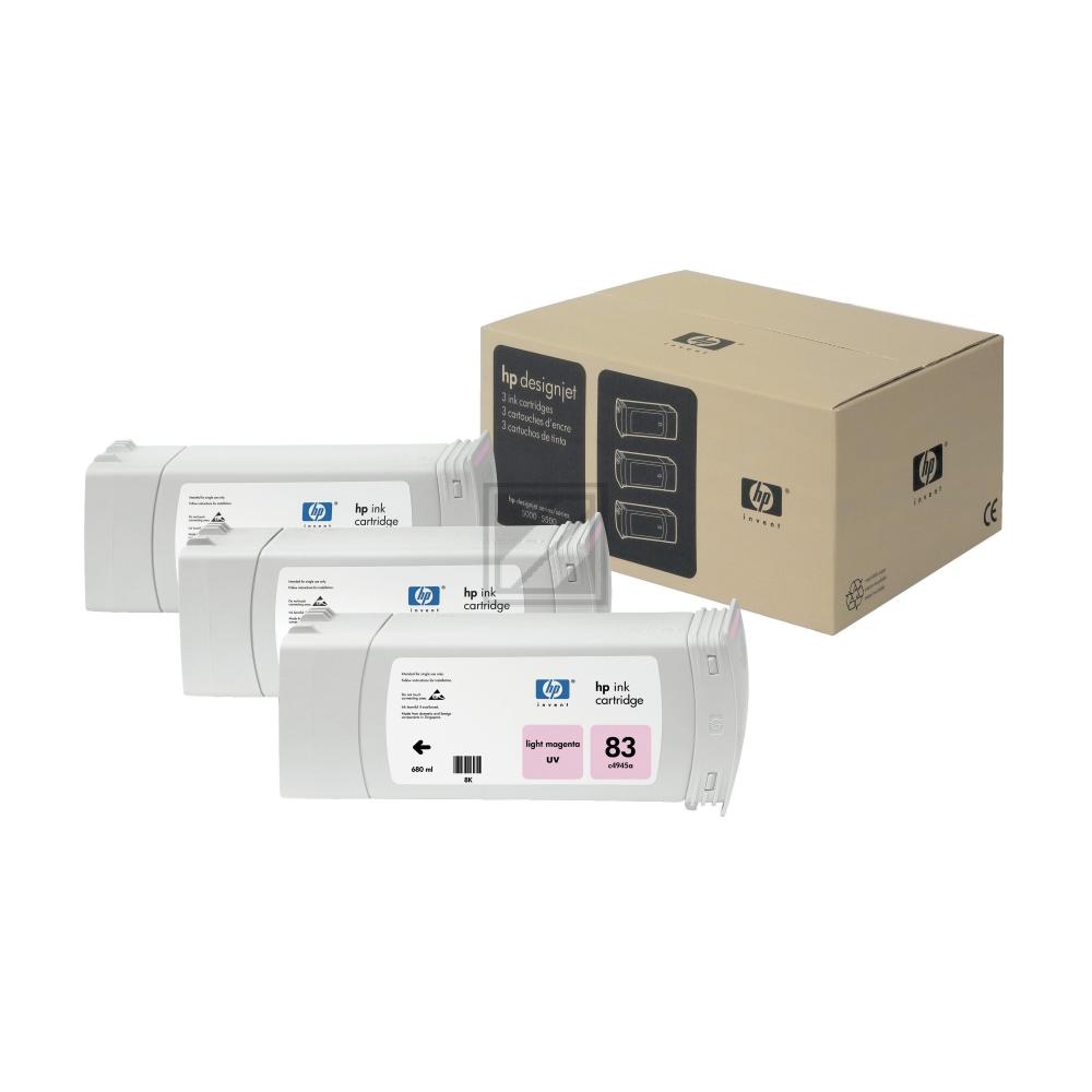 HP Tintenpatrone UV-Tintensystem 3 x magenta light (C5077A, 83)