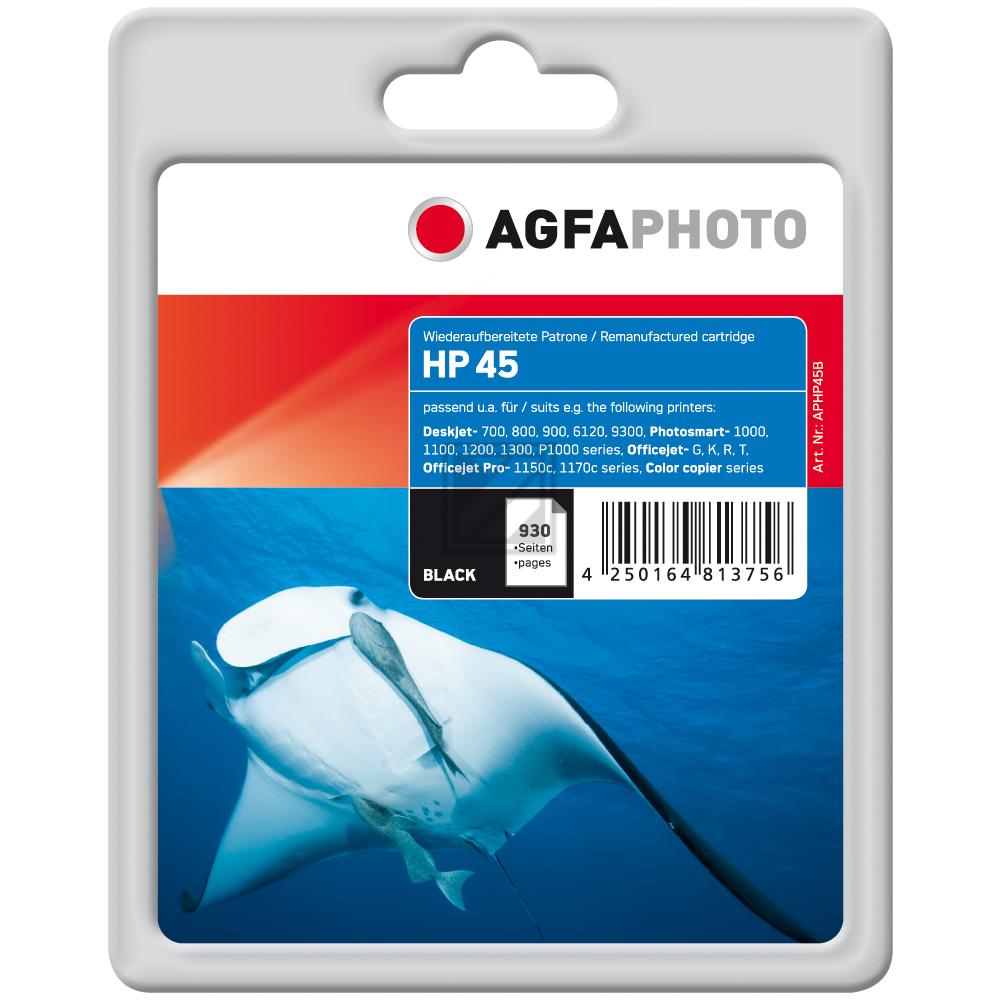 Agfaphoto Tintendruckkopf schwarz HC (APHP45B) ersetzt 45