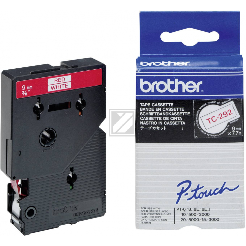 Brother Schriftbandkassette rot/weiß (TC-292)