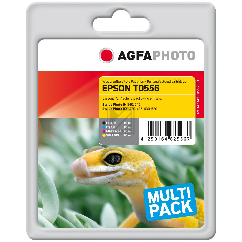 Agfaphoto Tintenpatrone gelb, magenta, schwarz, cyan (APET055SETD) ersetzt T0556