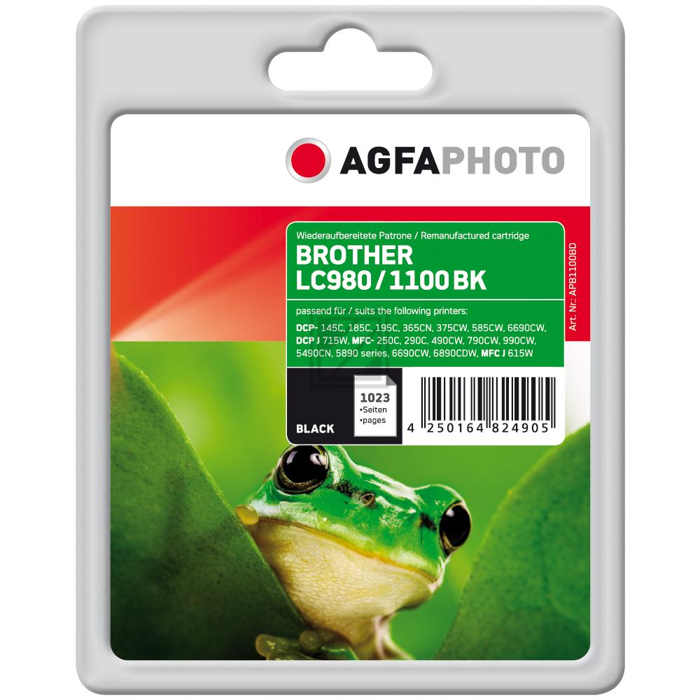 Agfaphoto Tintenpatrone (Universal) schwarz (APB1100BD) ersetzt LC-1100BK, LC-980BK