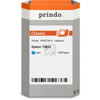 Prindo Tintenpatrone (Classic) cyan (PRIET2612) ersetzt T2612