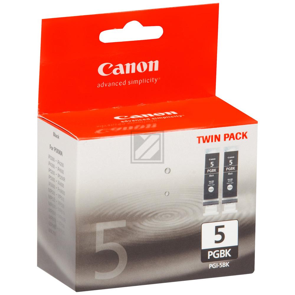 Canon Tintenpatrone 2 x schwarz (0628B025, 2 x PGI-5BK)