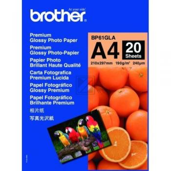 Brother Photo Glossy Paper Inkjetpapier weiß 20 Seiten DIN A4 (BP61GLA)