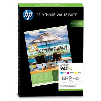 HP Tintenpatrone + Papier gelb, magenta, cyan HC (CG898AE, 3 x 940XL)