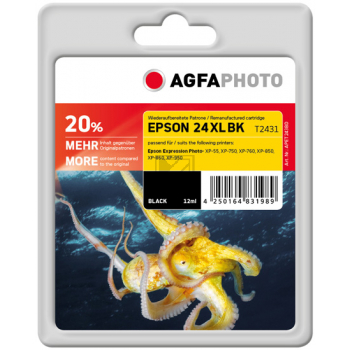 Agfaphoto Tintenpatrone schwarz HC (APET243BD) ersetzt T2431