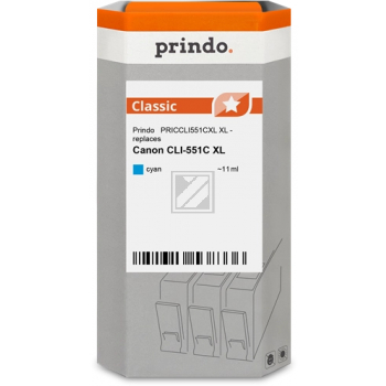 Prindo Tintenpatrone (Classic) cyan HC (PRICCLI551CXL) ersetzt CLI-551CXL
