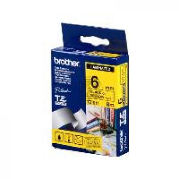 Brother Schriftbandkassette schwarz/gelb (TZE-611)