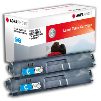 Agfaphoto Toner-Kit 2 x cyan (APTBTN900CDUOE) ersetzt TN-900C, TN-900CTWIN