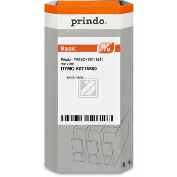 Prindo Farbiges Vinylband 9mm schwarz/weiß (PRBSDYS0718580) ersetzt 18443