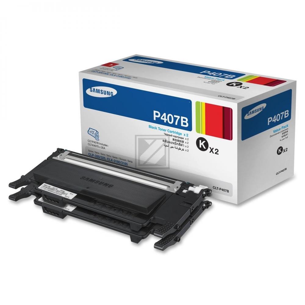 Samsung Toner-Kartusche 2 x schwarz (CLT-P407B, P407B)