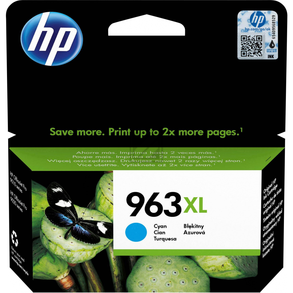 HP Tintenpatrone cyan HC (3JA27AE#BGY, 963XL)