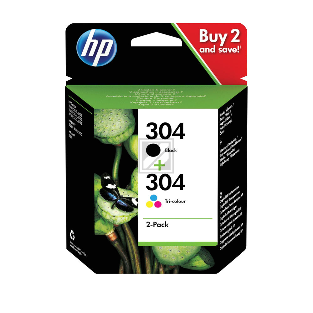 HP Tintendruckkopf cyan/gelb/magenta, schwarz (3JB05AE#USS, 304)