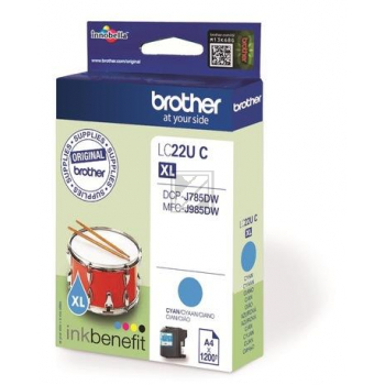Brother Tintenpatrone cyan HC (LC-22UCBP)