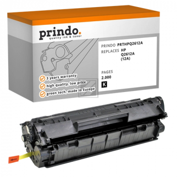 Prindo Toner-Kartusche 2 x schwarz (PRTHPQ2612A TwinPack) ersetzt 12AD