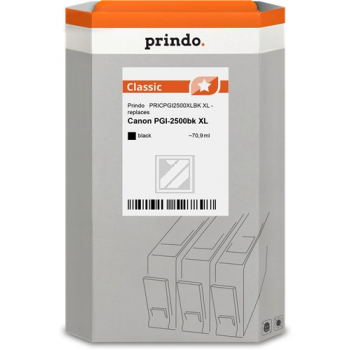 Prindo Tintenpatrone (Classic) schwarz HC (PRICPGI2500XLBK) ersetzt PGI-2500XLBK