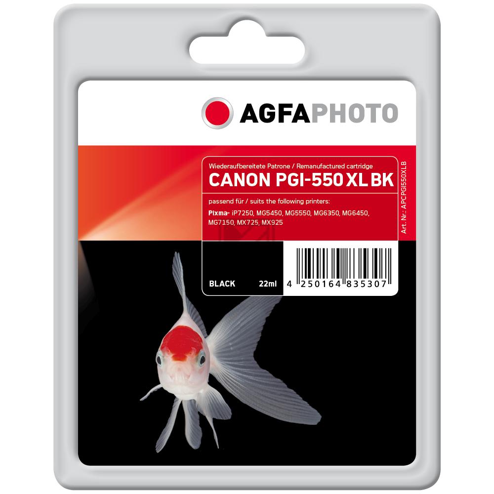 Agfaphoto Tintenpatrone pigment schwarz (APCPGI550XLB) ersetzt PGI-550PGBKXL
