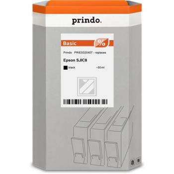 Prindo Tintenpatrone (Basic) schwarz (PRIES020407) ersetzt SJIC8(K)