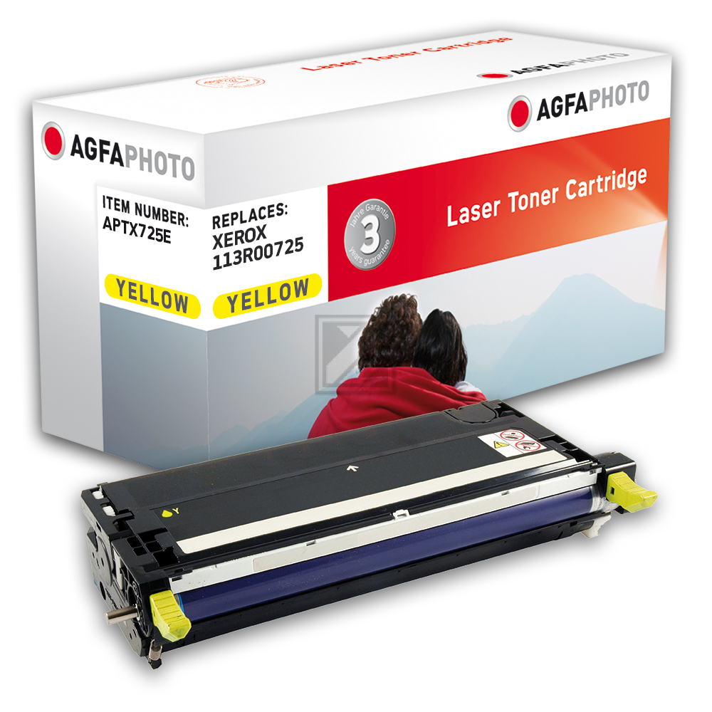 Agfaphoto Toner-Kartusche gelb HC (APTX725E) ersetzt 113R00725