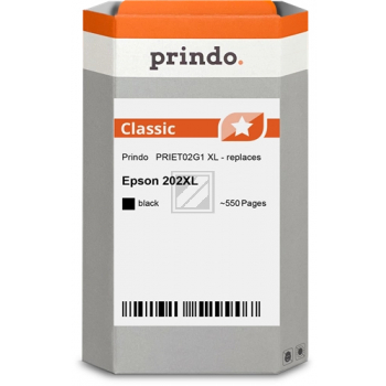 Prindo Tintenpatrone (Classic) schwarz HC (PRIET02G1) ersetzt 202XL