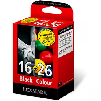Lexmark Tintenpatrone cyan/gelb/magenta, schwarz HC (80D2126, 16, 26)
