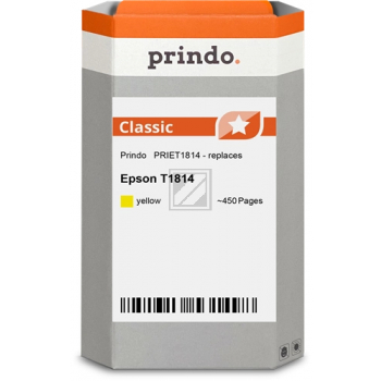 Prindo Tintenpatrone (Classic) gelb HC (PRIET1814) ersetzt T1814