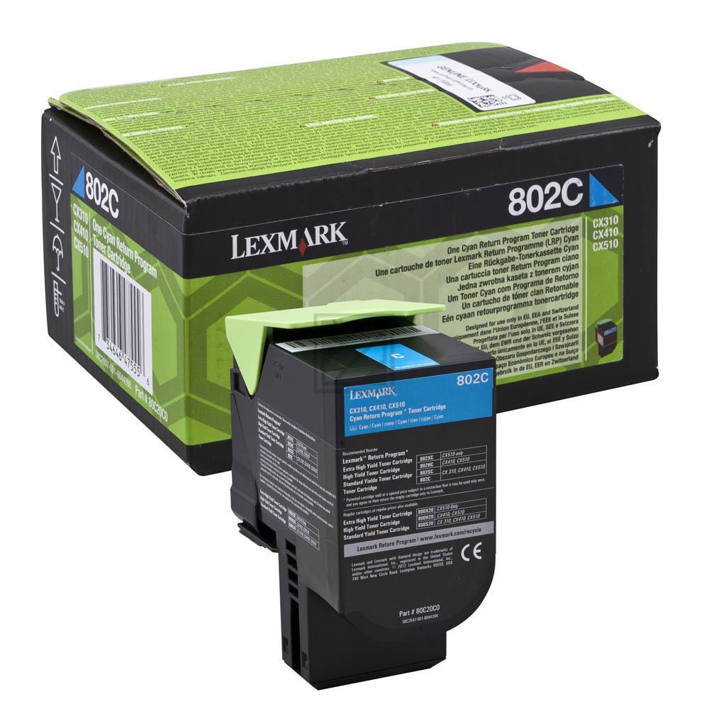 Lexmark Toner-Kit Return cyan (80C20C0, 802C)