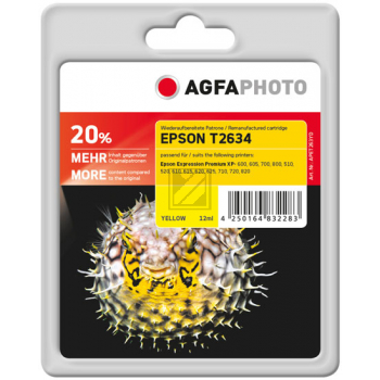Agfaphoto Tintenpatrone gelb HC (APET263YD) ersetzt T2634
