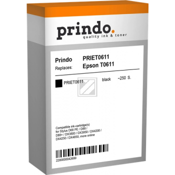 Prindo Tintenpatrone schwarz (PRIET0611) ersetzt T0611