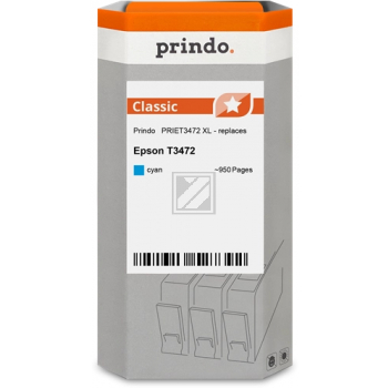 Prindo Tintenpatrone (Classic) cyan HC (PRIET3472) ersetzt T3472