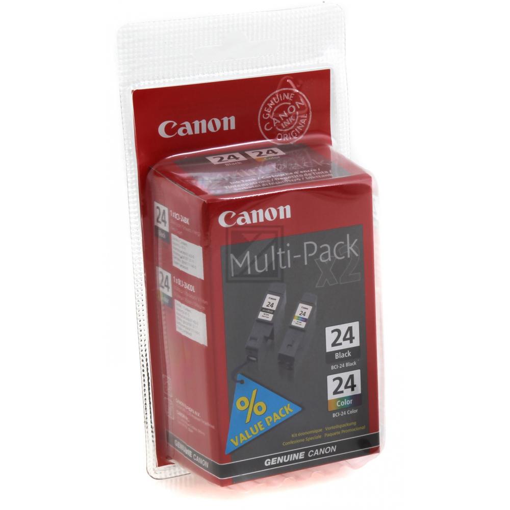 Canon Tintenpatrone cyan/gelb/magenta, schwarz (6881A051AA, BCI-24BK, BCI-24C)