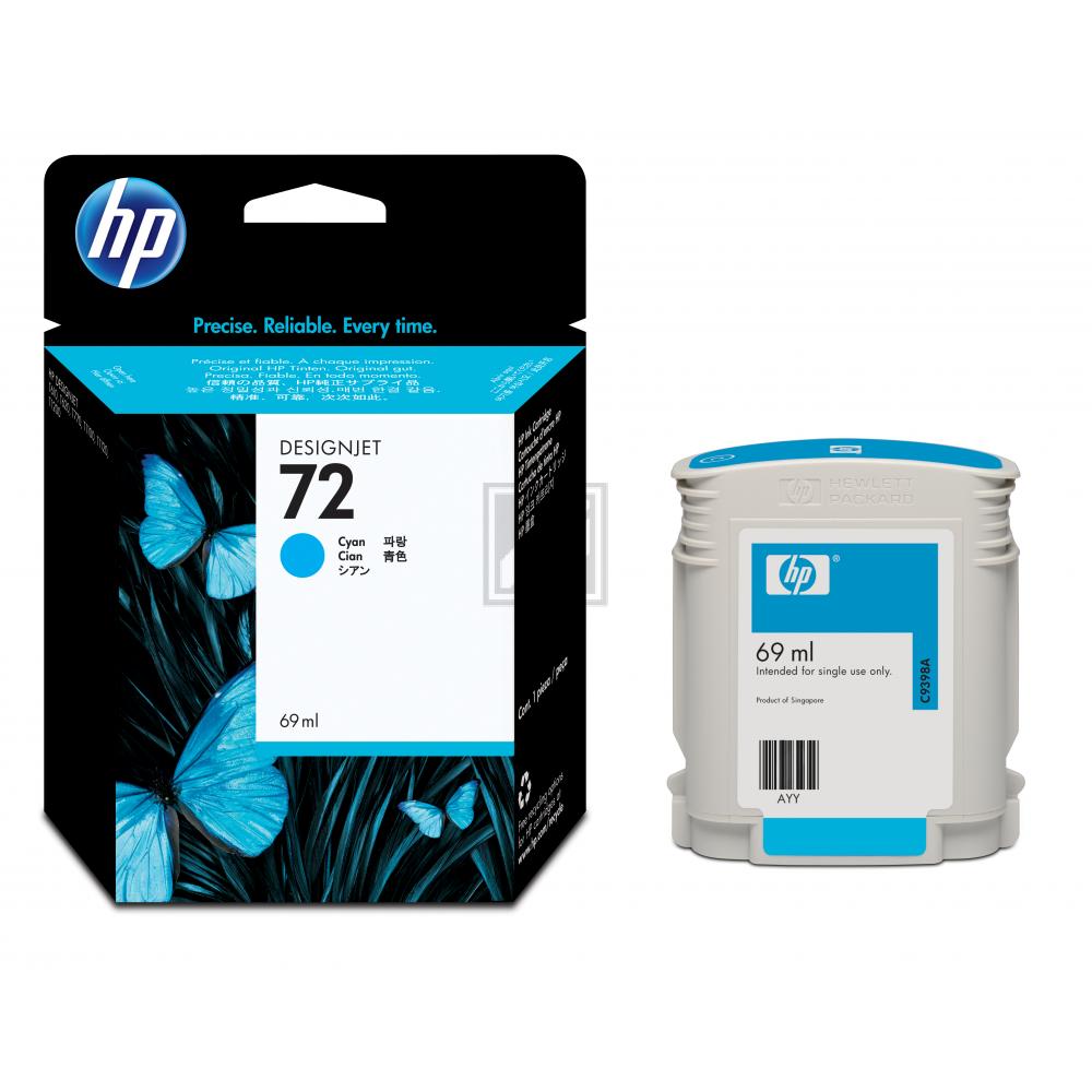 HP Tintenpatrone cyan (C9398A, 72)