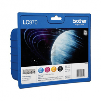 Brother Tintenpatrone gelb, magenta, schwarz, cyan (LC-970MPK)